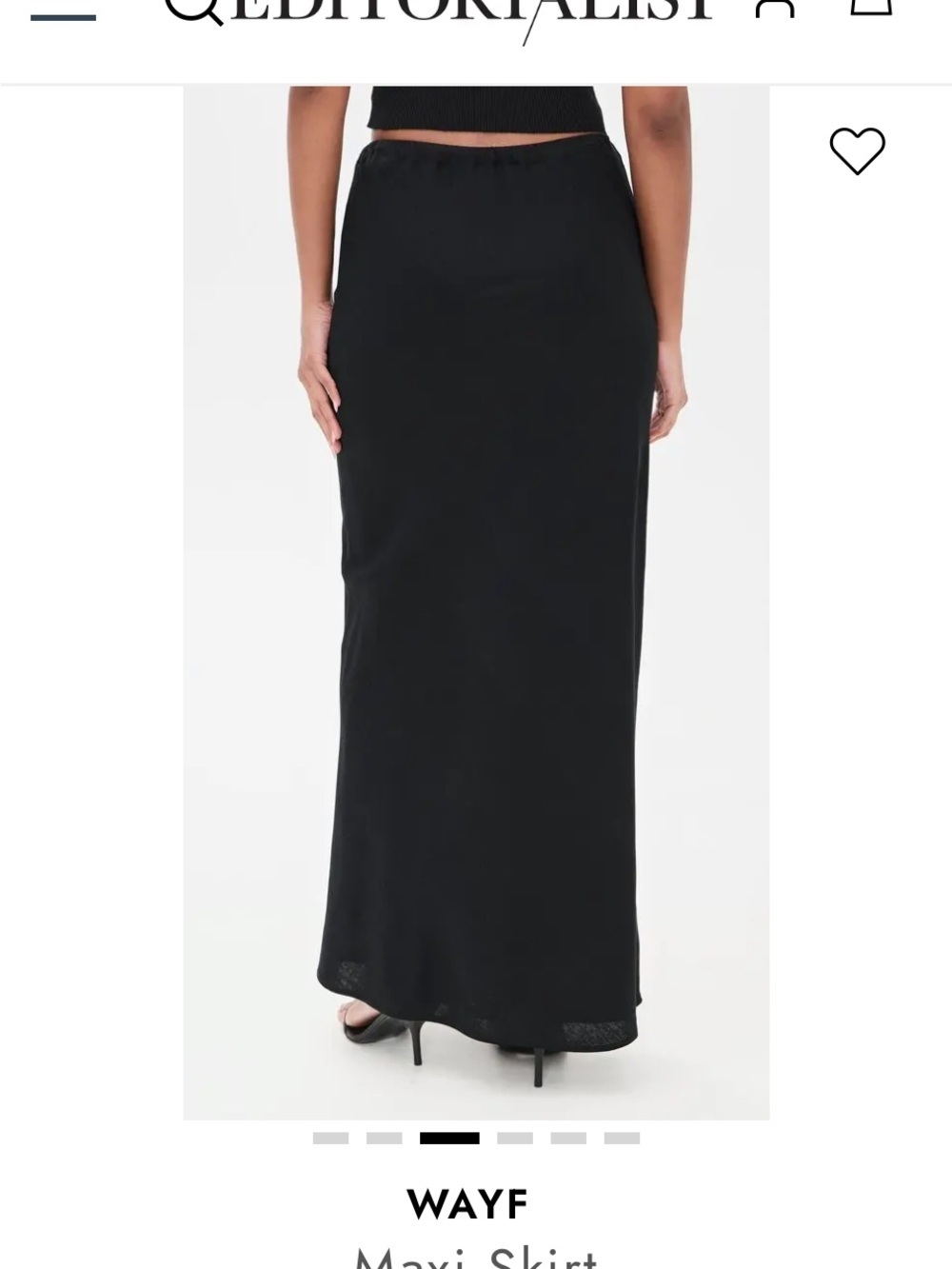 WAYF Black Linen Maxi Skirt: minimalist - Picture 5 of 8